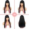 XINRAN Lange glatte Haare, schwarz-rosa Kunstfaser-Perücke mit Pony für Frauen, Lolita-Perücke, Cosplay, Alltagskleidung