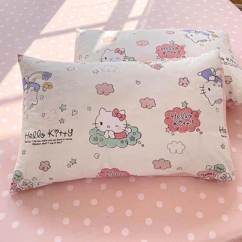 Pillow Core Pillowcase: Stripe, Fruit, Floral & Cartoon Print for Student Dorm & Adults (48x74cm)