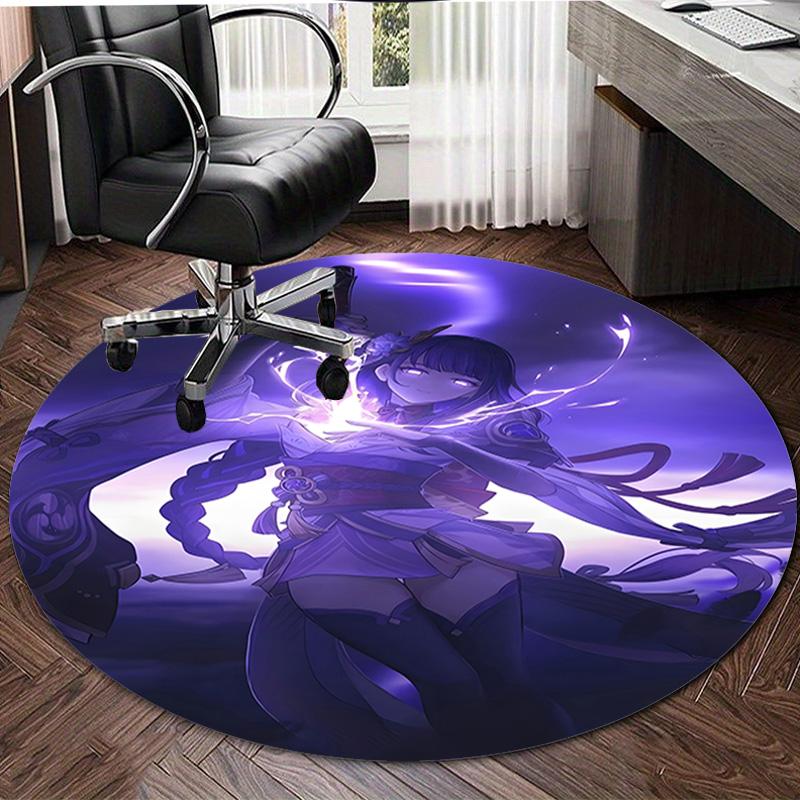 1pc Genshin Impact Beelzebul2 Design Printed Area Round Carpet for Bedroom Living Room Home Decor Rugs Mat Non Slip Mat Rug for Bedside