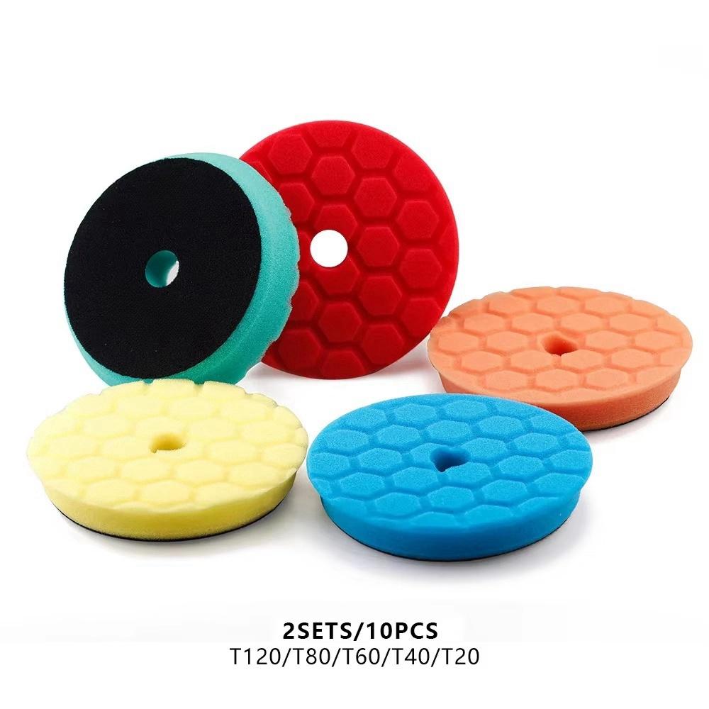(Bulk Sales) 3"(80mm)/5"(125mm)/6"(150mm) Hex-Logic Car Sponge Polishing Buffing Pads For DA/RO/GA Auto Buffer Polisher