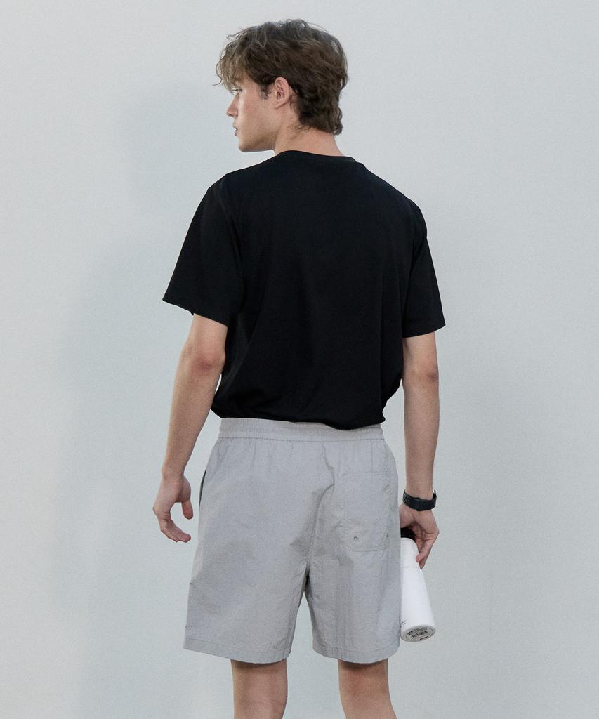 BASIC HOUSE Uni Nylon String Band Half Pants Light Grey Lzhp3103