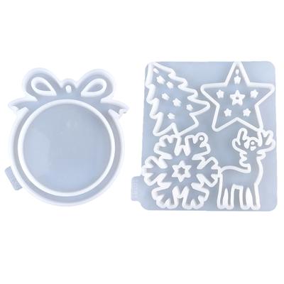2 Pack Christmas Ornament Silicone Molds Festive Decorations Moulds for Craft Enthusiasts Jewelry Making Supplies