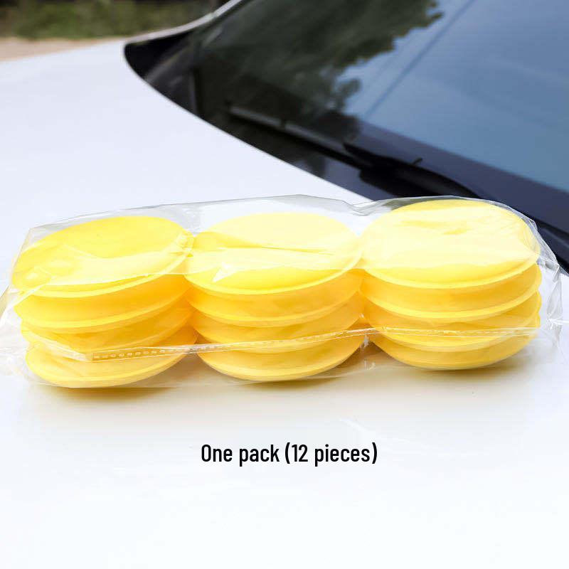 

High-Density Car Waxing & Wash Sponge - Round, Water-Absorbent, Pressed Edge Fiber Sponge
