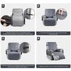 Quilted Recliner Sofa Cover Pets Dog Kids Recliners Mat Non-slip with Adjustable Elastic Strap 1 Seater Armchair Protector