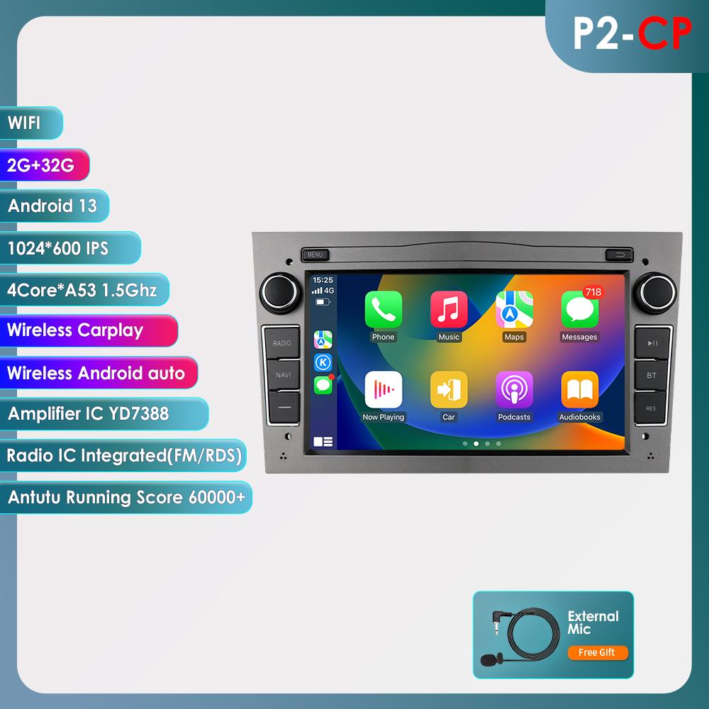 Hizpo Android 14 CarRadio DSP Wireless Carplay Auto for Opel Astra H J 2004 Vectra Vauxhall Antara Zafira Corsa C D Vivaro Meriva Veda