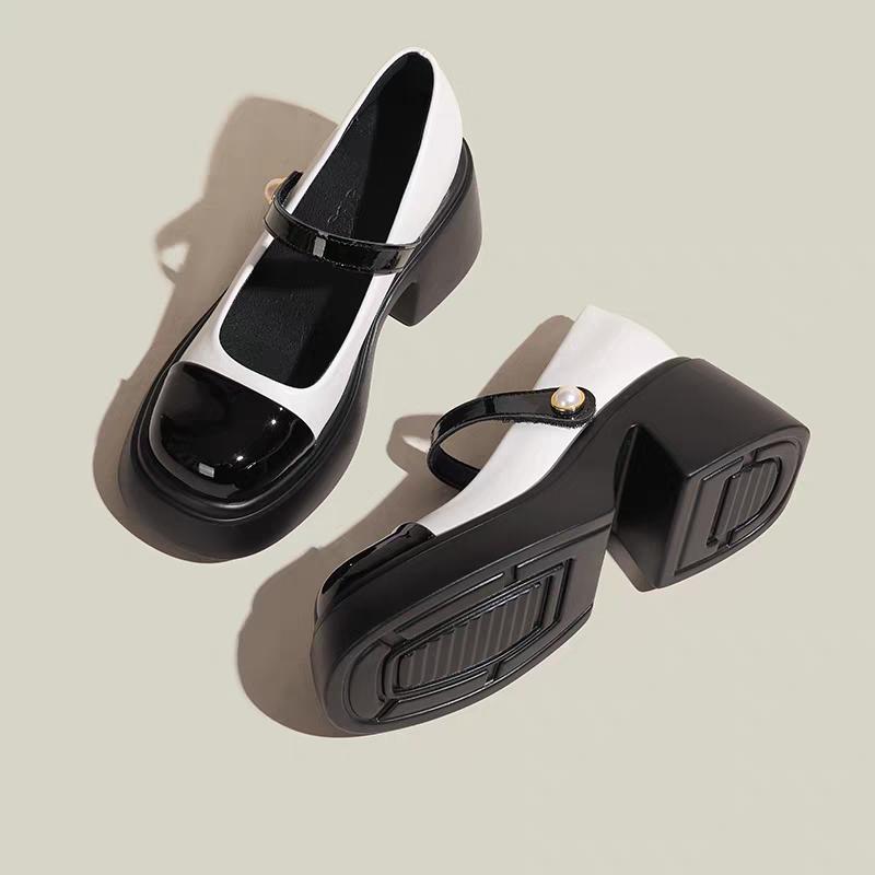 

Fashion Women High Heels Shoes Sexy Heeled Sandals Fashion Marie Janes Elegant 2025 Lolita Summer New Heeled Shoes Chunky Woman Pumps 40 белый
