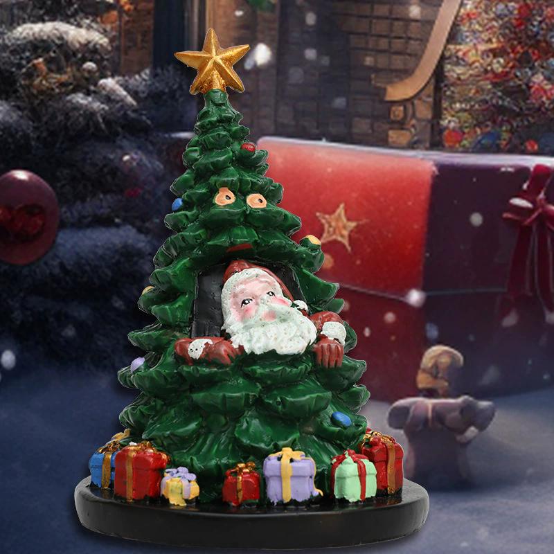 WTEMPO Christmas Tree Santa Claus Shaped Design Ornament Resin Christmas Party Table Ornament Indoor & Outdoor Festival Decoration