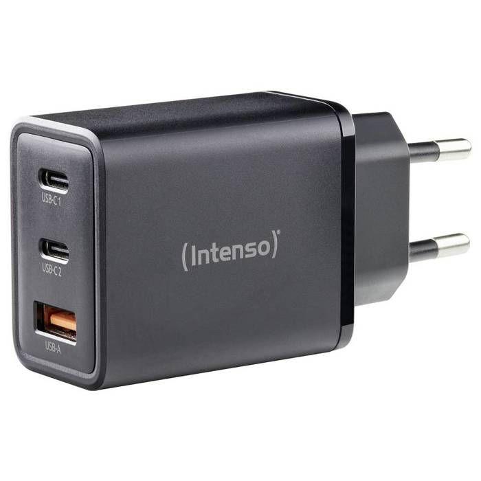 Intenso W65ACC GaN schwarz Chargeur USB 65 W 1x USB-A, 2x USB-C® noir intérieure GaN, USB Power Delivery (USB-PD)