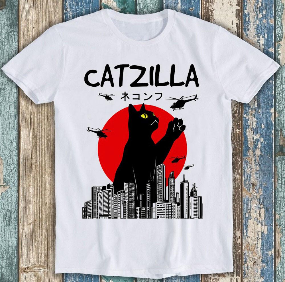 Catzilla Cat Humorous Japanese Funny Gift Tee T Shirt 2535