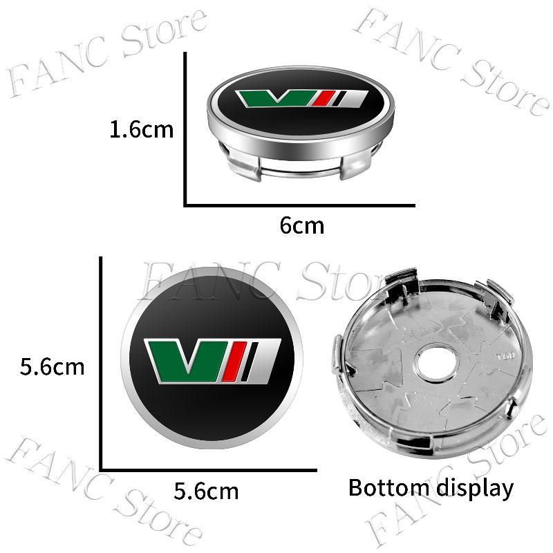 DAYB7 4pcs 56mm/60mm V VRS Logo Car Wheel Hub Center Cap Badge Covers Sticker For Skoda Octavia 2 3 A7 Superb Rapid Kodiaq Karoq Fabia