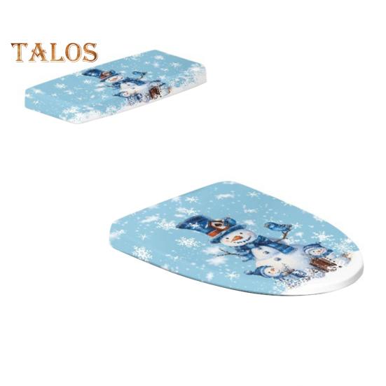 

2 шт. комплект рождественских чехлов для унитаза с праздничным рождественским дизайном в виде снежинки, аксессуары для ванной комнаты F