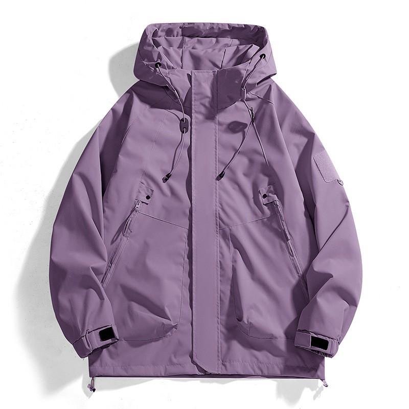 Men Women Lightweight Windproof Rain Jacket Hooded Outdoor Trail Running Hiking Fall Casual Workwear