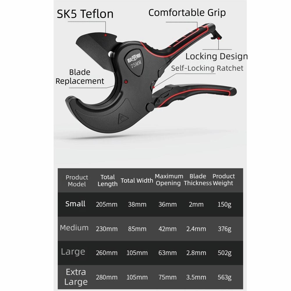 Comfortable Grip Manual Pipe Cutter Aluminum Zinc Zinc Alloy Body Ratchet Cutter  Copper Pipe Cutting