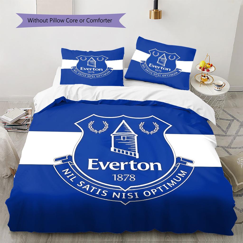 Everton F.C Pattern Bedding,Quilt Set Quilt Cover Pillowcase Home Birthday Gift(1 * duvet cover + 2 * pillowcase, without core)