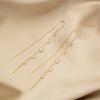 925 Trendy Long Tassel Crystal Earrings, High-End Face-Showing Thin Earrings, Exquisite And Simple Earrings.