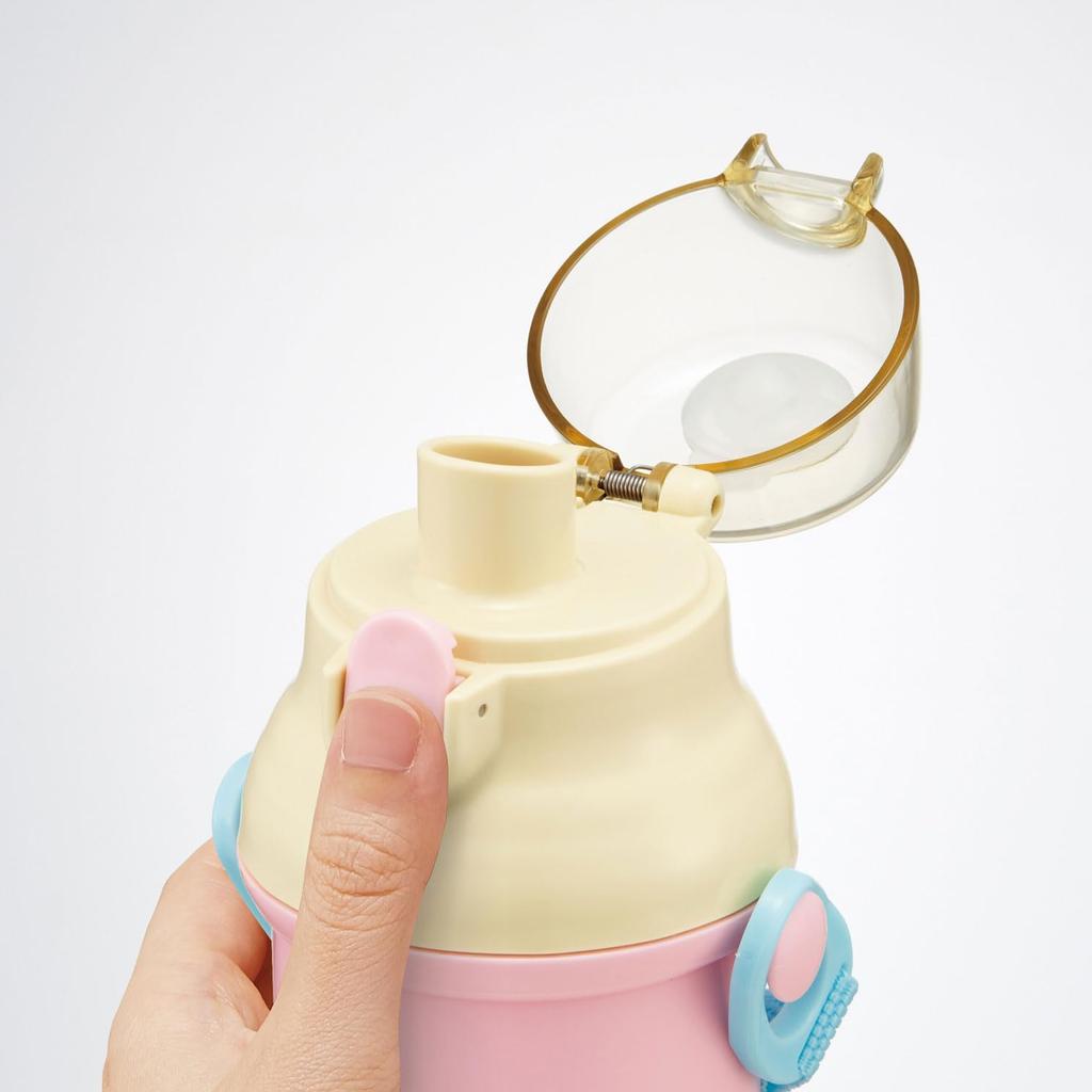 Skater Water Direct Dishwasher Made in Rilakkuma Anime Children's Bottle, Drink, Plastic, 480ml, One-Push Open/Close, Safe, Japan, Design, PSB5SAN-A