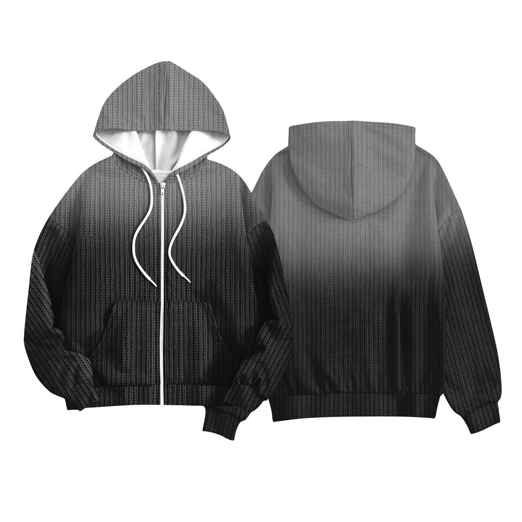 Children Girls And Boys Fashion Jacket Casual Printed Long-sleeved Hooded Cardigan Sweatshirts