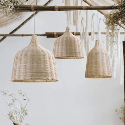 Dom Hotel Restauracja Rattanowy Abażur Ręcznie Tkany Wiklinowy Naturalny Bambusowy Rattan Oświetlenie Duża Lampa Wisząca Żyrandol