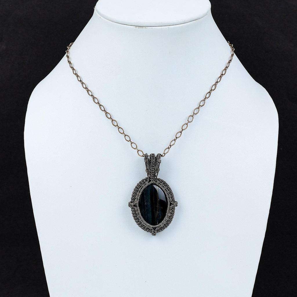 Nellite Gemstone Pendant Copper Wire Wrapped Jewelry Handmade Pendant Copper Pendant Nellite Wire Jewelry Wire Wrapping Pendant Gift For Her