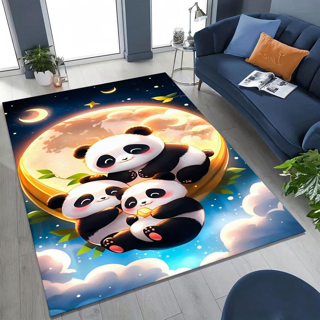 New Dream Panda Cute Cartoon Art Rug for Bedroom Living Room Sofa Home Doormat Decor,Large Kid Play Non-slip Floor Mat Gift