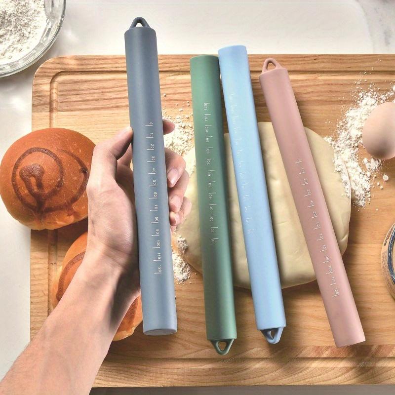 Baking Integrated Silicone Rolling Pin for Household Use with Scale Kneading Pin Silicone Flour Stick Dumpling Skin Tool