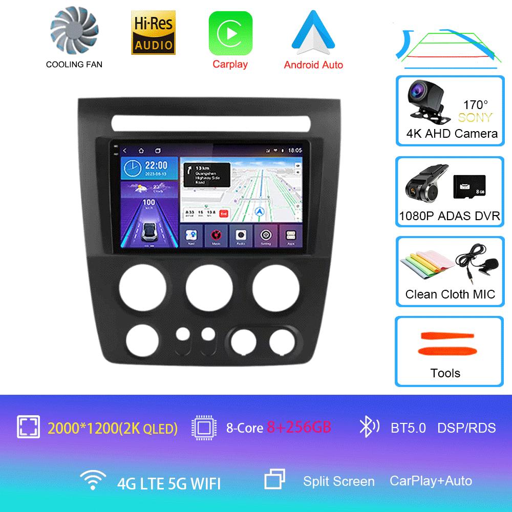 Android 14 Car Radio Multimedia Player For Hummer H3 1 2005 - 2010 2 Din Navigation Carplay Autoradio Stereo WIFI DSP QLED Sreen