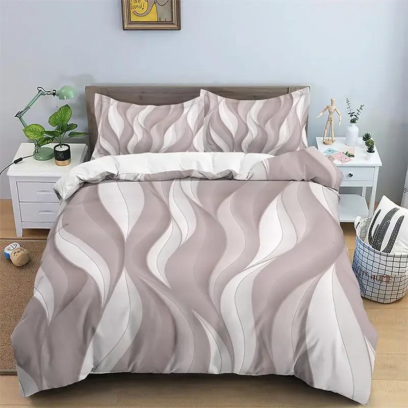 3D Geometric Duvet Cover Luxury Abstract Pattern Bedding Set Full King For Girls Boys Teens Bedroom Decor Microfiber Quilt Cover