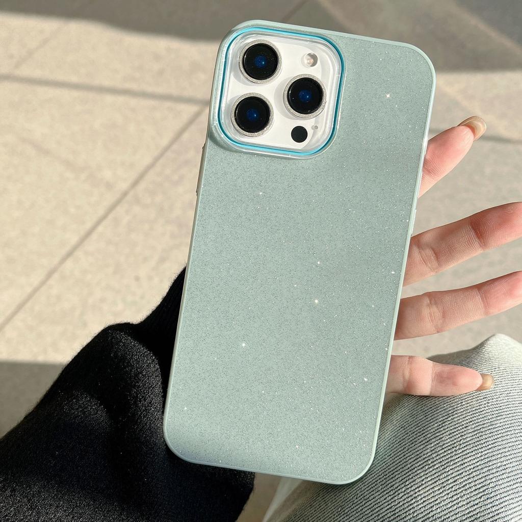 Ins Light Luxury Glitter Suitable for iPhone 16 Pro Max Apple 17 Phone Case 15/14 Simple Solid Color Soft Case