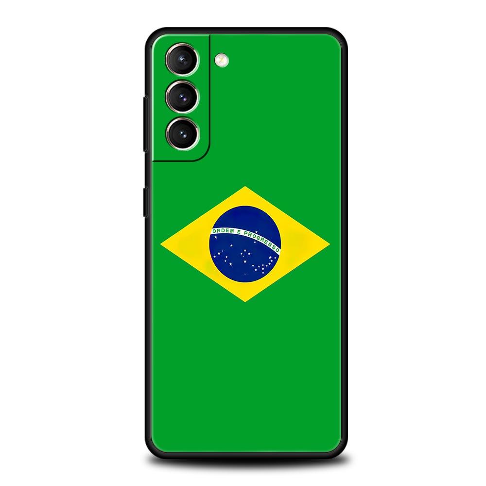 Brazil Brazilian Flag Football Phone Case For Samsung Galaxy S23 S22 S21 S20 FE Ultra 5G S10 S10E S9 S8 Plus 10 20 Soft Cover
