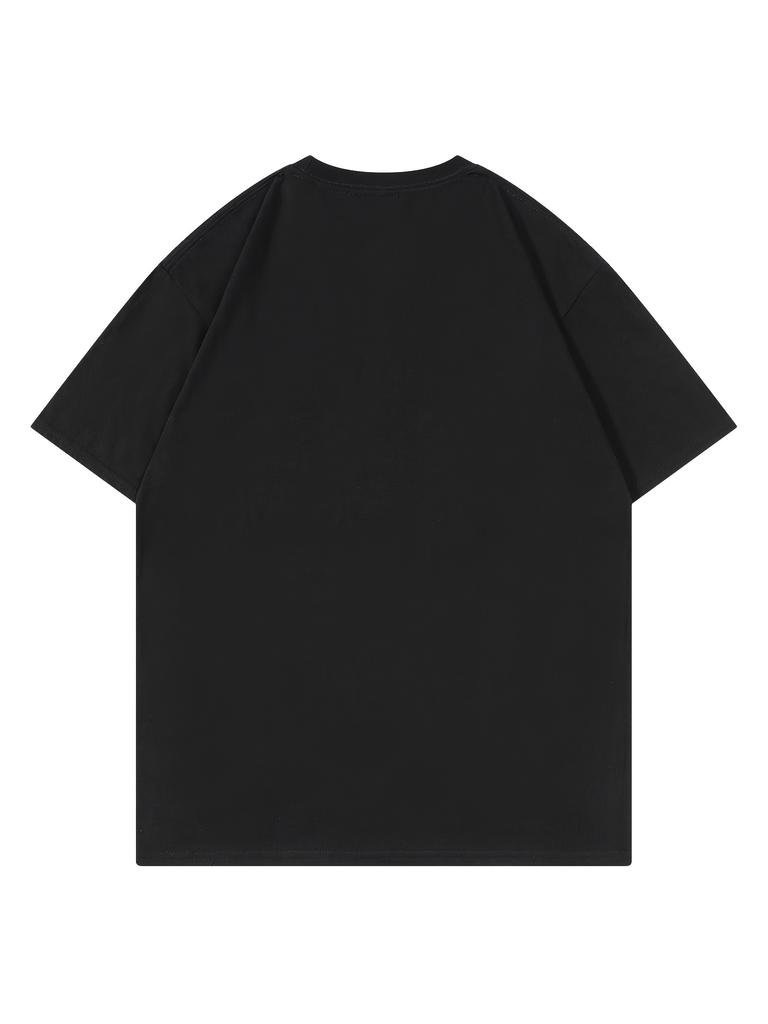 Heavy Duty Pure Cotton New American High Street Fashionable Cat Pattern Printed Casual Round Neck Short Sleeved T-shirt