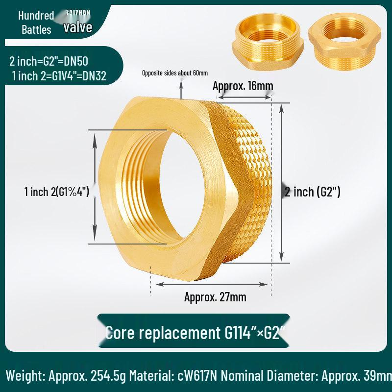 Threaded Core Pressure Reducing Gauge Fitting, Male 1/5'' to 2/5'' to 1/10'' Copper Connector, Core: 1/25'', 3/25'', 1'', 2''.