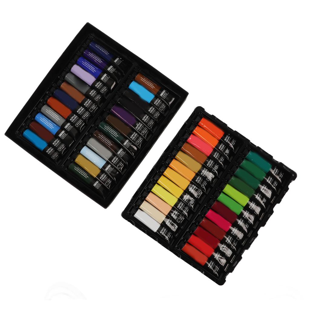 Acrylic Paint Kit 22ml Profession Handcraft DIY Painting Set with 6 Brushes 1 Color Palette for