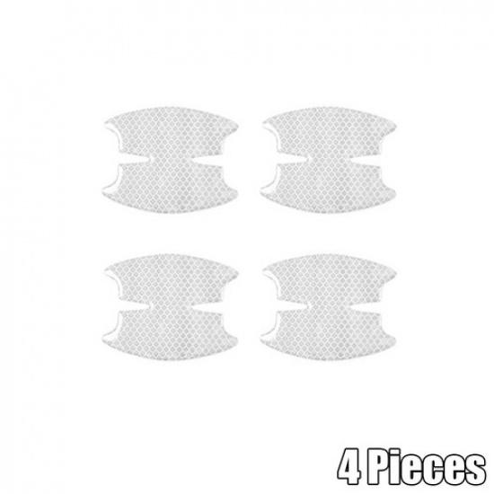 4pcs Car Door Handle Bowl Protector Film Reflective Anti Scratch Sticker Decor белый