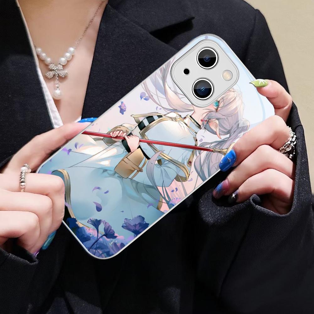 Hot Japan Anime Comics Frieren Phone Case For IPhone 14 13 12 Mini 11 Pro XS Max X XR 14 Plus Tempered Glass Cover