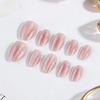Pink Blush Cat Eye Short Oval Press-On Nails, 32 Pieces – Enhances Skin Tone with Solid Color and High-Class Feel, Perfect for Daily Wear.
