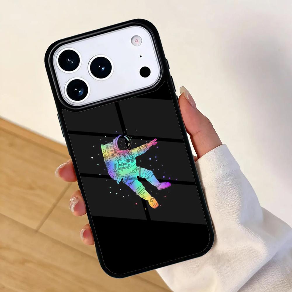 Starry Space Moon Astronaut Aesthetic Phone Case For Apple iPhone 17 Air 16 Pro Max 15 Pro Max 14 13 12 11 Mini Back Cover