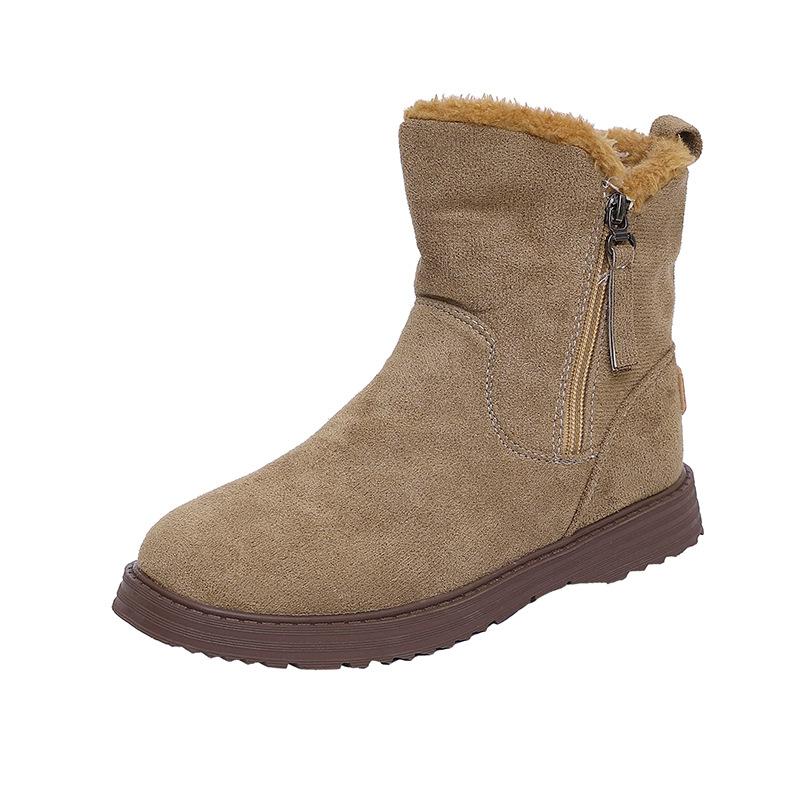 Fur integrated fleece thickened snow boots women's new winter rabbit fur warm and cold-proof Northeast cotton shoes