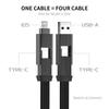 ENKAY HAT PRINCE 4-in-1 1.2m Magnetic 60W Fast Charging Cable USB/Type-C/Lightning Nylon Braided Charging Data Cord