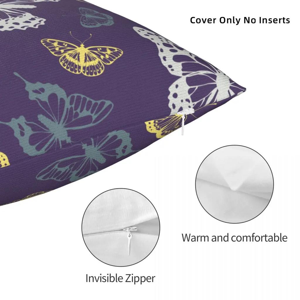 Butterfly Pattern Pillowcase Printed Cushion Cover Decorations Colorful Butterflies Pillow Case Cover Home Square