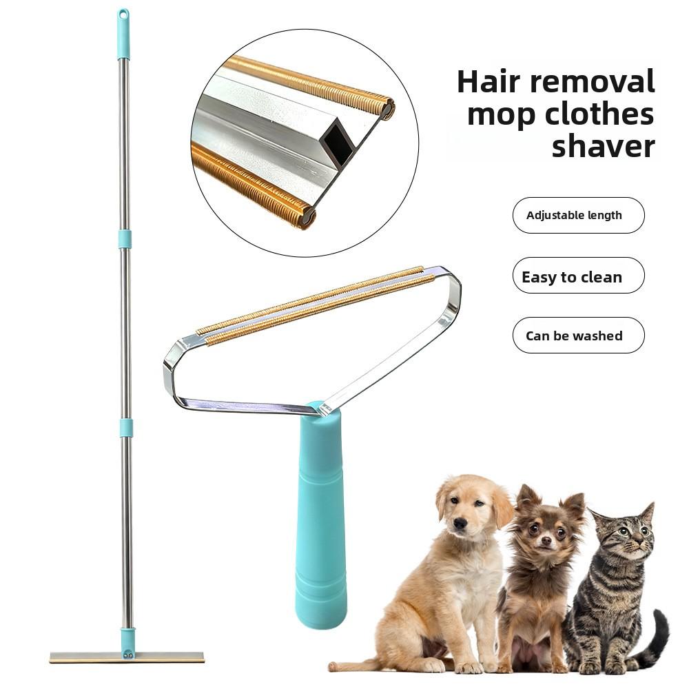 Pet Hair Remover Set Must-Have Tool Cleaning Cat Dog Fur; Large Stainless-Steel Mop-Style Carpet Hair Remover Clean;