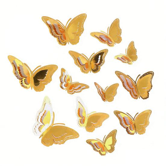 12 Pcs 3D Butterfly Wall Sticker Hollow Butterfly Removable Wall Mural Art for DIY Crafts Birthday Party Celebration