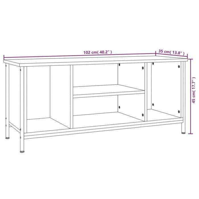 VidaXL Meuble TV noir 102x35x45 cm bois d'ingénierie 826285