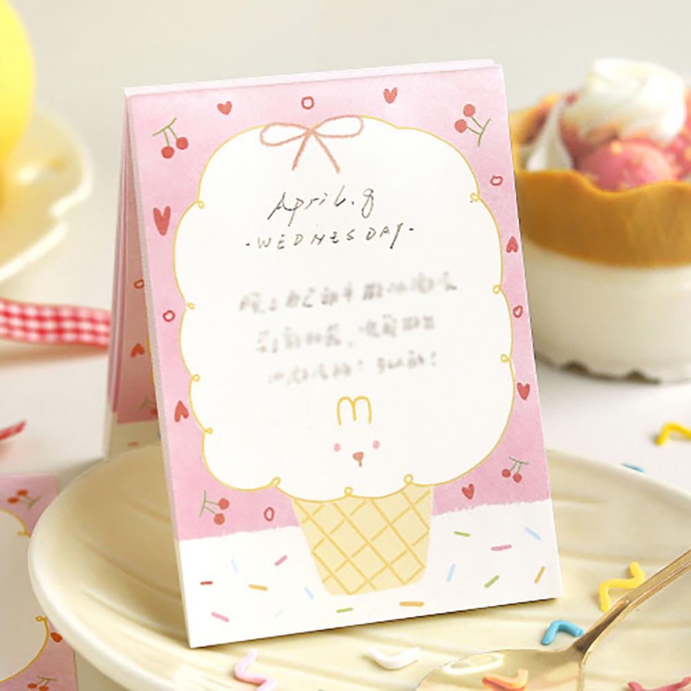 80 sheets Cute sticky notes, small animal account message material paper, student memo marker notebook