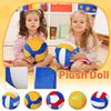Cartoon Realistic Volleyball Plush Toy Round Volleyball Doll Girls Bag Keychain Children's Stuffed Doll 20cm