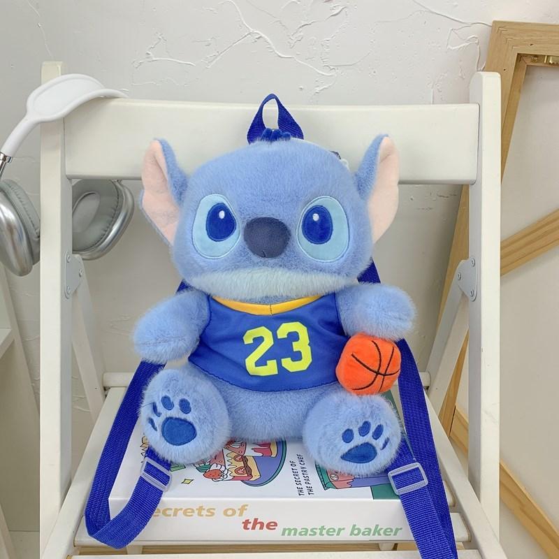 Blue Basketball Cute And Football Design Plush Backpack Children For