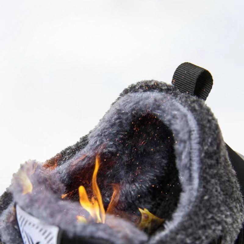 Men's Cotton Shoes, Plus-size Men's Boots, Fleece Cotton Boots, Velcro Walking Shoes, Warm Snow Boots