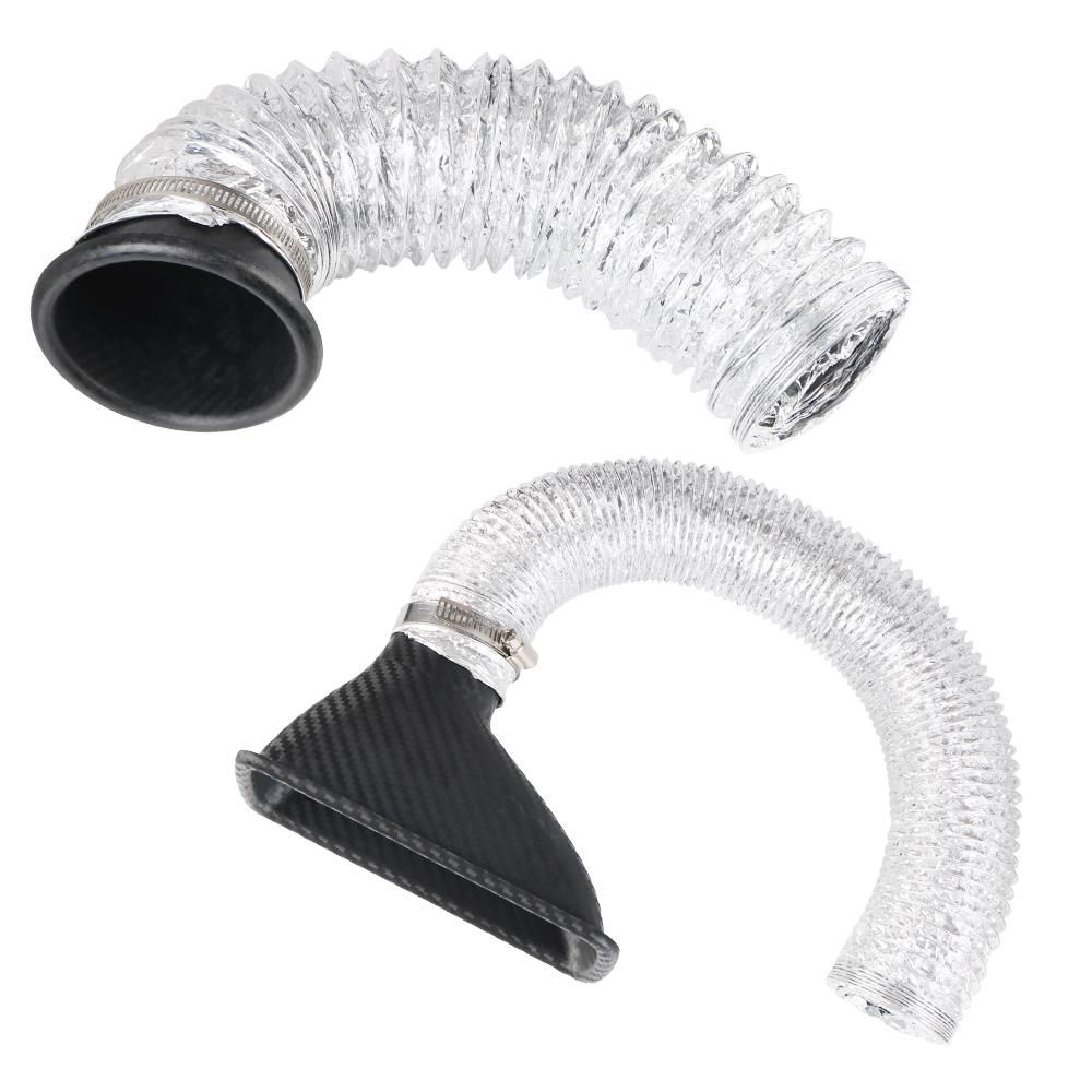 Turbo Air Inlet Tuyere Universal Air Vent Tube Kit Air Funnel Pipe Set Car Front Bumper Air Intake System Round/Square Nozzles