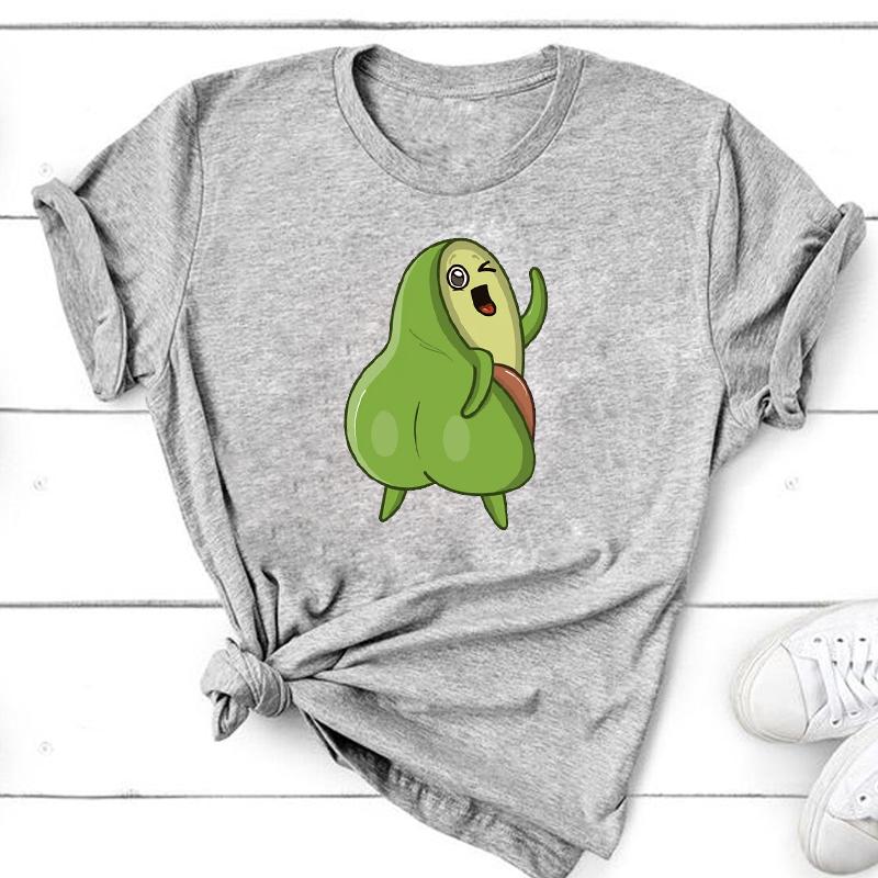 (Asian Size ) Graphic Tee Avocado Love Style Clothing Summer Sweet Trend  Print Female T Top Casual Short Sleeve Women Fashion T-shirt