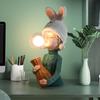 Nordic Luxury Human Statue Sculpture Decoration Table Lamp Hat Girl Decor Figurine Art Resin Table