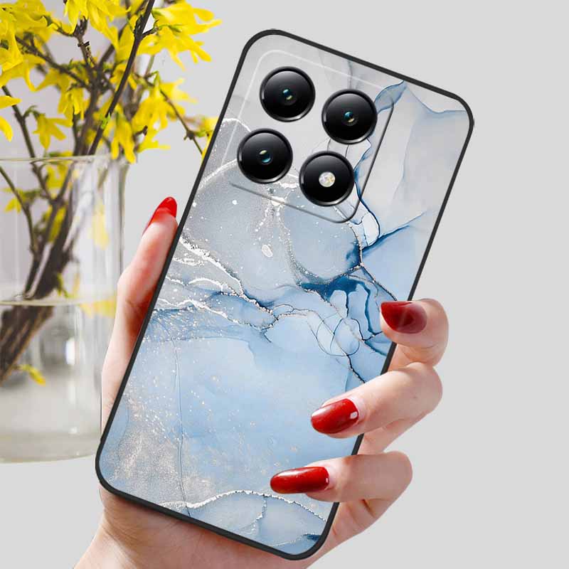 For Xiaomi 14T / 14T Pro Case Fashion Black TPU Marble Painted Cover for Xiaomi 14T Pro Shockproof Shell Capa Silicon Bag 6.67''